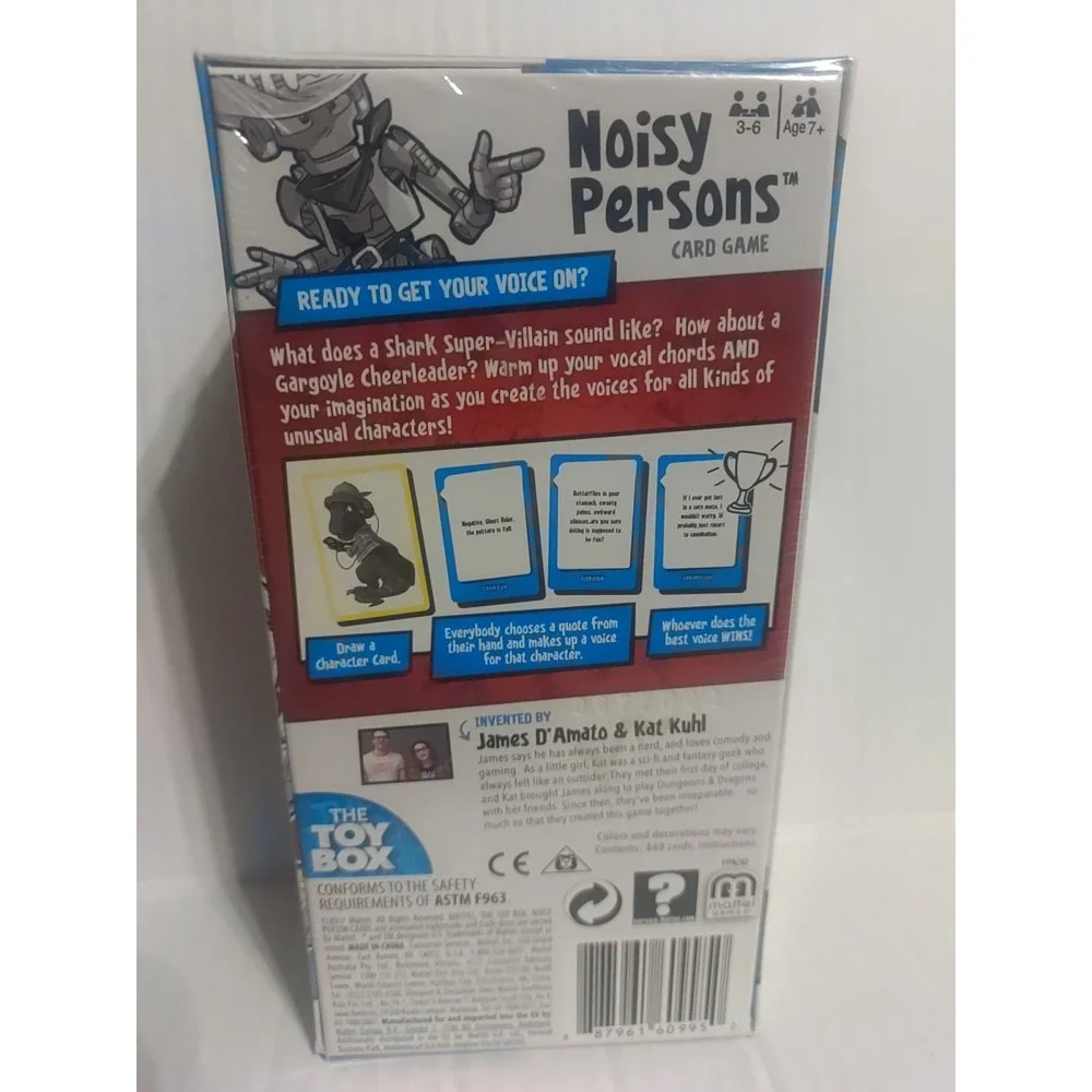 Noisy Persons Card Game 3 To‎ 6 Players THE TOY BOX James D'Amato Toys R Us